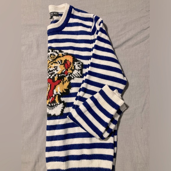 Chinti & Parker Blue and White Striped Tiger Sweater - Picture 3 of 3